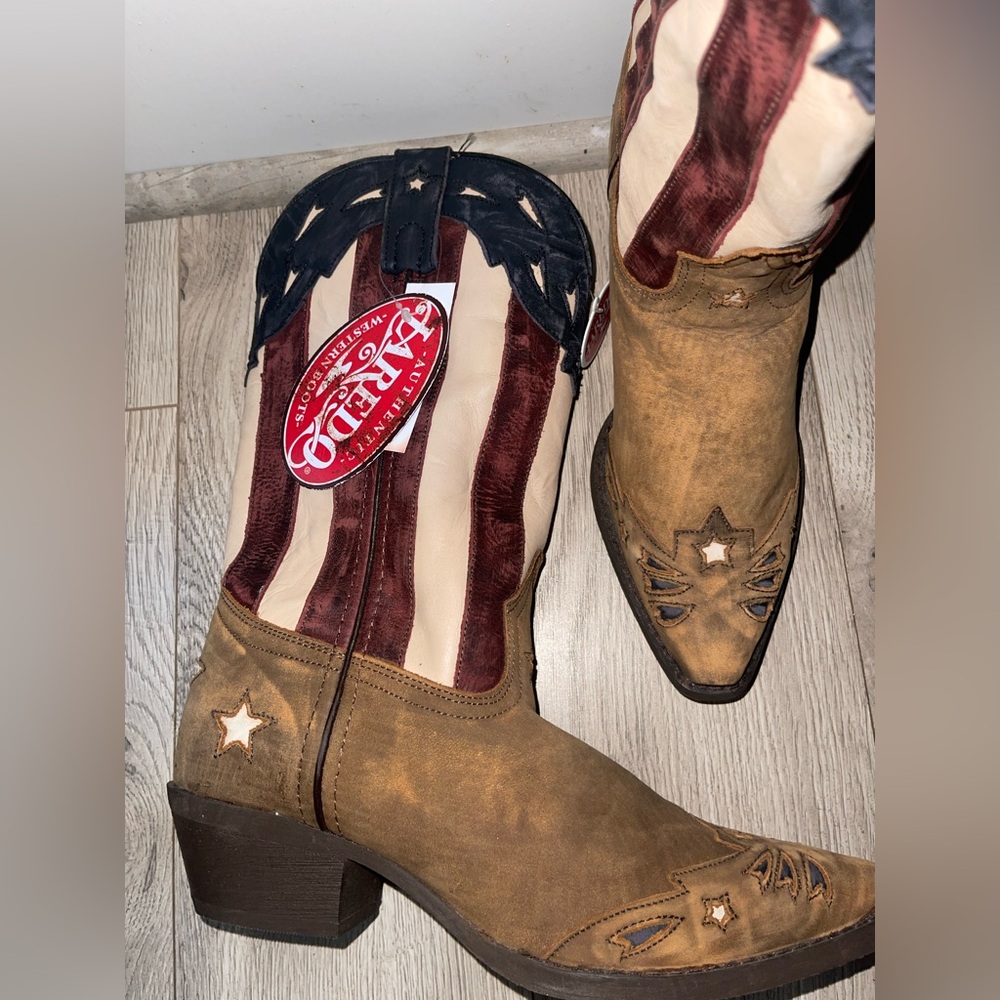 Laredo Women's Keyes Stars And Stripes Leather Boot - Picture 4 of 9